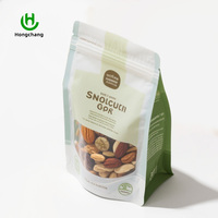 Groothandel op maat gemaakte platte bodem staande pouches, food grade composietfolie, 8-zijdige verzegeling, ziplock zakken, vochtbestendig voor geroosterde noten