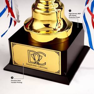 Trophée <span class=keywords><strong>de</strong></span> championnat géant Elite <span class=keywords><strong>de</strong></span> 30 pouces, tout en métal, plaqué or premium, avec motifs sportifs interchangeables - Product Image 5