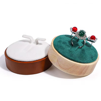 Présentoir à bijoux en bois massif et microfibre, support pour boucles d'oreilles et bagues, accessoires de présentation pour vitrines