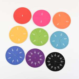 Fichas Magnéticas de Fracciones, Círculos, Material Didáctico para Fracciones en la Escuela Primaria, Recursos de Imanes para Fracciones - Product Image 1