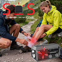 Radio AM/FM de Manivela con Linterna, Radio Portátil Recargable de Emergencia de 2000 mAh para el Hogar y Exteriores