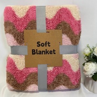 Plaid en polaire Teddy à motif ondulé coloré, doux pour la peau, très populaire, en velours ultra doux pour canapé, lit et usage domestique