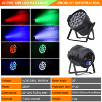 Lot de 20 projecteurs LED Slim PAR, contrôle DMX512/activation sonore, couleurs RGBW/RGBWAUV, culot B22, éclairage de scène et de mariage