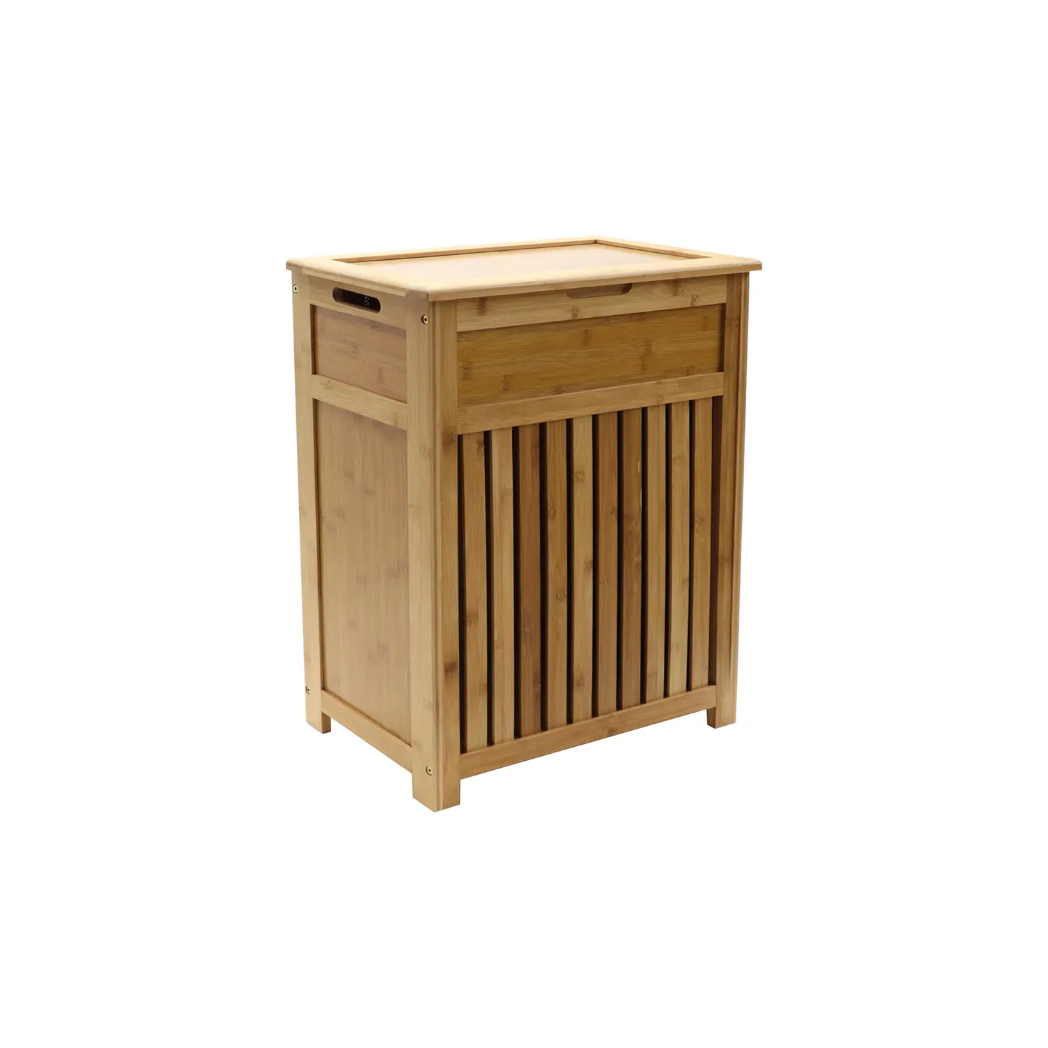 Bamboo Top Load Hamper Wooden Laundry Storage Basket Of Dirty Laundry