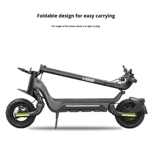 Trottinette pliable Hezzo F5, livraison gratuite, 10 pouces, 1600W, batterie lithium 18Ah, autonomie 40-60 km, pneus en aluminium - Product Image 3