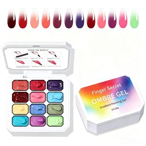 เจลทำเล็บแบบไล่สี 12 ช่องสี โอเบร เจลยูวีสำหรับทาเล็บ เจลไล่เฉดสีแบบด้าน ความอิ่มตัวสูง สำหรับร้านทำเล็บและใช้เองที่บ้าน - Product Image 3