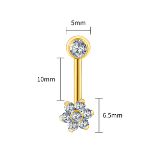 <span class=keywords><strong>Christina</strong></span> Genital <span class=keywords><strong>Piercing</strong></span> joyería CZ flor ASTM F136 titanio íntimo VCH Barbell moda mujer accesorios cuerpo joyería - Product Image 4
