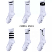 Chaussettes Personnalisées : Créez Votre Propre Logo, Sans Commande Minimum. Étiquette Privée, Coton Noir, Mi-Mollet, Sport, Homme, Calcetines Élite