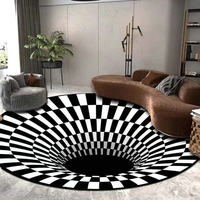 Tapis d'illusion d'optique 3D moderne en polyester à motif géométrique pour la maison, le salon et la chambre à coucher en plein air fabriqué à la machine