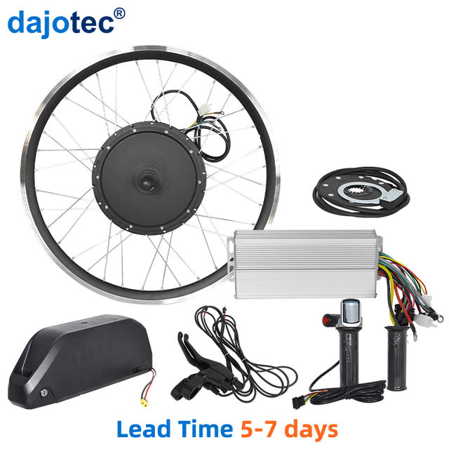 48V 1000W-5000W Hub Motor Kit with Included Lithium Battery LCD Display Twist Throttle for Electric Bicycle Conversion Ebike Kit