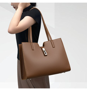 Bolsos de Mano de Moda para Mujer al por Mayor, Bolsos de Cuero Genuino de Gran Capacidad, Bolsos de Hombro para Dama - Product Image 4