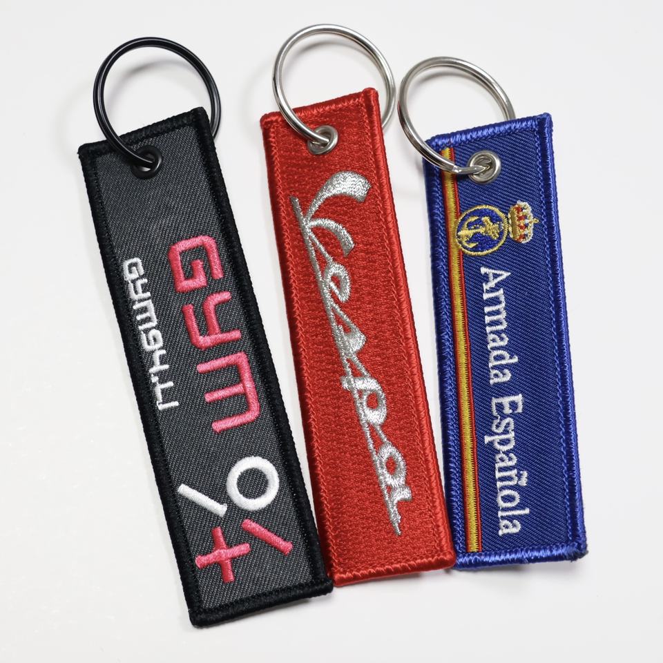 Custom-shaped Full Embroidery and Half Embroidery Keychains for ...