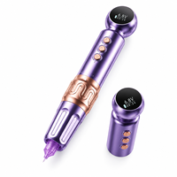 Stylo de maquillage permanent électrique sans fil OEM ODM avec longueur de trajectoire réglable, écran numérique et 2 batteries