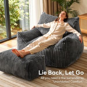 Contemporary Big <b>Bean</b> <b>Bag</b> Chair for Adults Ultra Soft Living Room Armrests Ottoman Napping <b>Bean</b> <b>Bag</b> Chair - Product Image 3