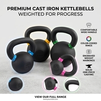 Kettlebell en fonte colorée à poignée antidérapante, construction robuste, usage commercial, équipement de musculation et d'entraînement de force
