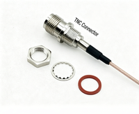 Conector Hembra TNC para Cable de Extensión Coaxial de Cobre de Primera Generación, Conexión Roscada BNC Impermeable, Adaptador IPX