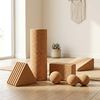 Kork-Yoga-Blöcke Set mit Schaumstoffrolle Massageball Yoga-Zubehör
