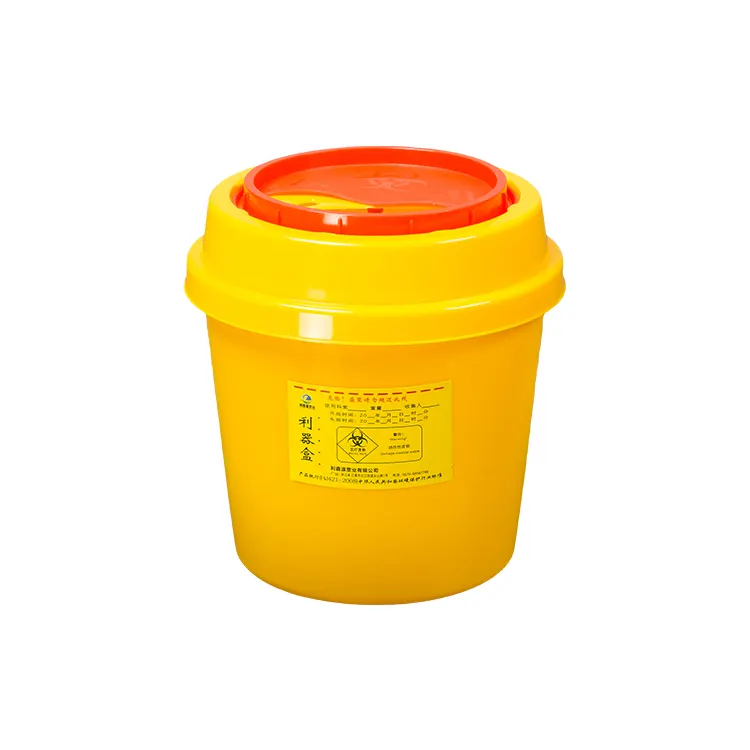 Plástico reutilizável sharps recipiente 2 litros bin biohazard médica eliminação de resíduos sharps caixa