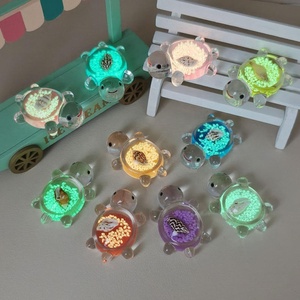 Luminous Colored Turtle Flat Back <b>Charms</b> Diy <b>Phone</b> <b>Case</b> <b>Charms</b> Kawaii AquariumTerrarium Micro Landscape Decor Glow Dark Turtle - Product Image 1