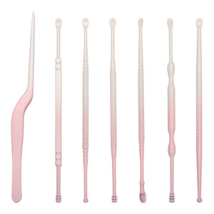 Stainless steel ear pick <b>set</b>, ear cleaning tweezers, ear cleaning <b>tools</b>, spiral earwax removal, portable home ear pick <b>set</b> - Product Image 5