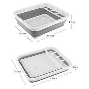 Modern Folding <b>Kitchen</b> Plastic Dish <b>Rack</b> with Drain 5-Layer Tableware Storage Portable Multifunction Drying <b>Rack</b> - Product Image 3