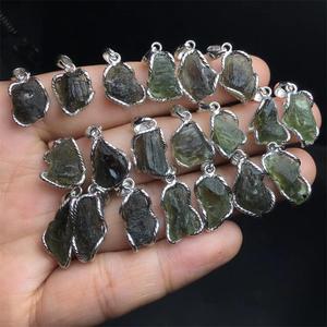 Natural High Quality Healing Czech <strong>Moldavite</strong> Gemstone Crystal Pendant 925 Sliver Crystal <strong>Necklace</strong> for Decorations Craft Gift - Product Image 5