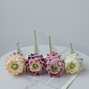 Fleur artificielle en soie floquée Greenway, Protea Artificielle à tige unique, pour décoration de mariage - Product Image 3