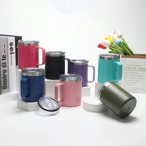 Generic 12oz Insulated Ice Coffee Mug 304 Stainless Steel Handle Tumbler <b>for</b> Office Daily Use - Product Image 1