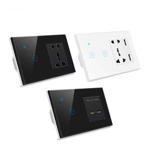 DUOMEI Prise murale intelligente Zigbee/Wifi pour la maison, prise et interrupteur Tuya, normes US, UK, EU avec 2 prises AC et 2 ports USB A - Product Image 1
