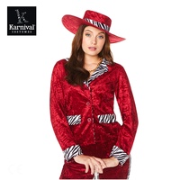 Costume de gangster pour femme, tenue de performance pour fête d'Halloween, carnaval, années 70-80, costume de piaon rouge en polyester, déguisement de film et de télévision