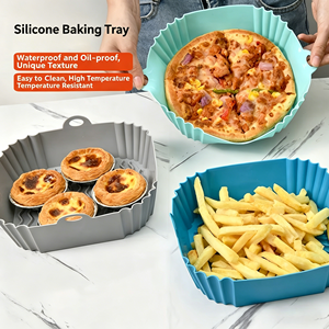 Tappetino Quadrato in Silicone per <span class=keywords><strong>Friggitrice</strong></span> <span class=keywords><strong>ad</strong></span> <span class=keywords><strong>Aria</strong></span>, Grado Alimentare, Resistente al Calore, Antiaderente, Riutilizzabile, Facile da Pulire, Accessorio per Cestello da Forno 8 Pollici - Product Image 2
