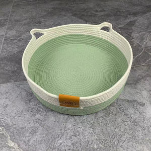 Weiches, warmes, gewebtes Katzen bett Bequemer Schlaf korb für Katzen und Welpen kätzchen Four Seasons Pet <span class=keywords><strong>Bed</strong></span> mit Baumwoll seil kissen - Product Image 3