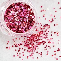 Paillettes multicolores en forme de cœur rond pour ongles, en PET, pour décoration d'ongles de Noël DIY, pour salon.