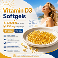 Gélules de Vitamine D3 sans sucre et sans OGM, 10 000 UI, pour la santé osseuse et le soutien immunitaire des adolescents et des adultes, Fabricant OEM
