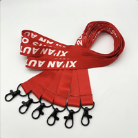 Cordon de cou personnalisé en polyester avec porte-badge rétractable, impression sérigraphique, support de carte d'identité durable, sans minimum de commande