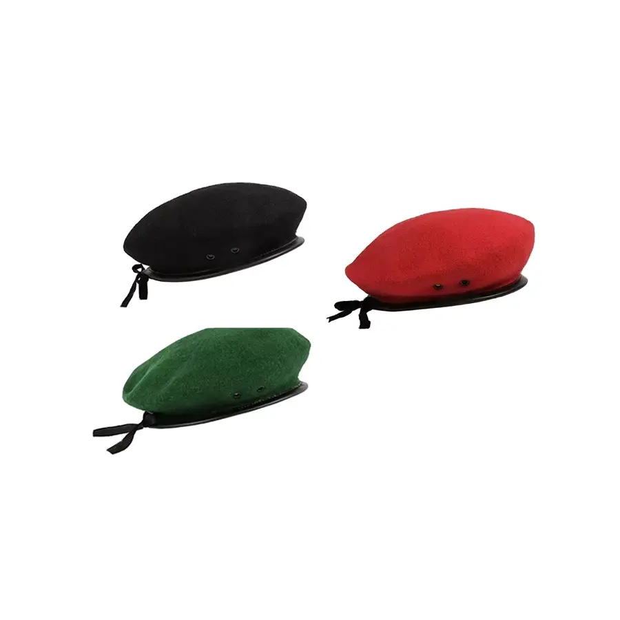 Fashion Tactical Outdoor Adjustable Size Red Green Wool Men's Custom Wool Beret