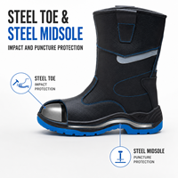 Bottes hautes imperméables EN ISO 20345 S3 avec embout en acier, semelle intermédiaire en PU résistante aux perforations, antidérapantes, pour l'industrie, la construction et les usines