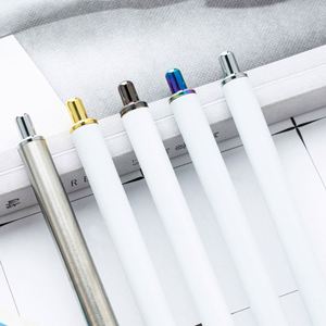 Custom Metal Click <b>Pen</b> with Crystal Stickers, White Ballpoint <b>Pen</b>, Promotional Gift, No Clip Design - Product Image 3