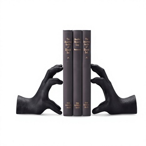 Sujetalibros de Metal Pesado con Diseño de Mano Humana en Negro Mate, Texturizado, Decoración para Hogar y Oficina, Suministro al por Mayor - Product Image 1