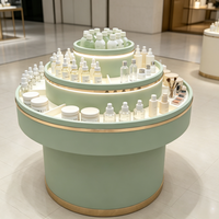 Présentoir cosmétique personnalisé, comptoir d'exposition Beauty Island, étagère à maquillage, vitrine ronde OEM pour parfums et soins de la peau, kiosque de beauté pour centre commercial