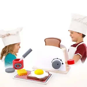 Giocattolo da cucina finto in legno per bambini tostapane in legno macchina da caffè mixer giocattolo play house toy set
