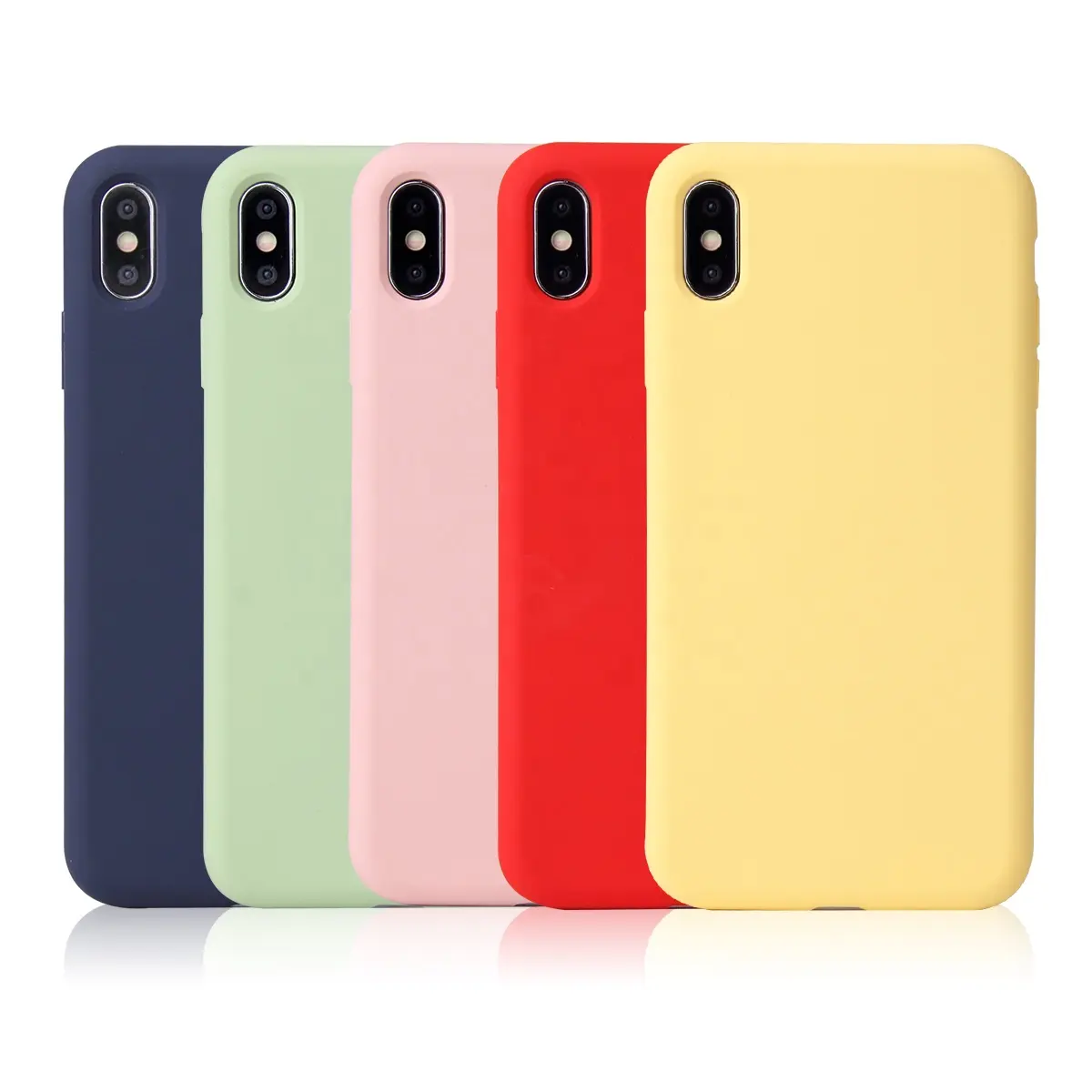 Mate suave blanco de silicona líquida de los cuatro bordes protectora del teléfono accesorio móvil caja de teléfonos para iPhone XR caso XS.