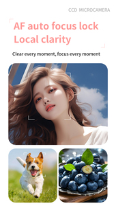 Phong cách Retro kỹ thuật số vlog máy ảnh CCD AF tự động lấy nét phía trước phía sau HD ống kính kép 16X Zoom Máy quay du lịch nhỏ gọn 1 năm MicroSD - Product Image 5