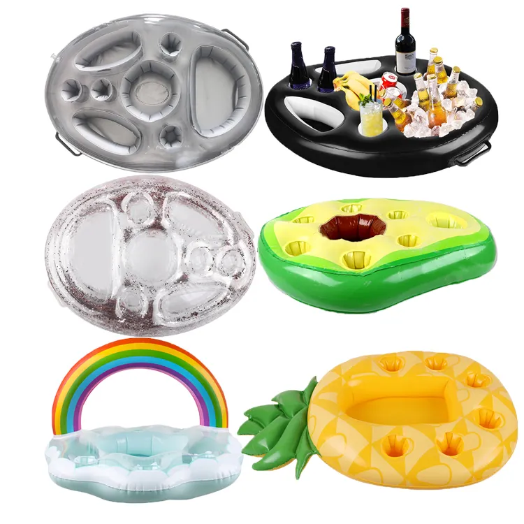 Tragbarer Sommerfest Eimer Getränke halter Aufblasbarer Pool Float Bier Trink kühler Tisch Bar Tablett Strand Schwimm ring