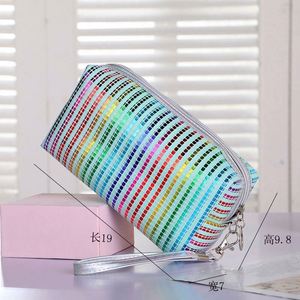 Bolsa Organizadora de Maquillaje Portátil Personalizada con Rayas, de Cuero PU Colorido, para Damas, con Bajo MOQ - Product Image 2