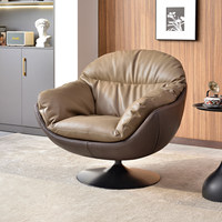 Fauteuils individuels pivotants de luxe modernes pour salon et chambre, confortables et relaxants, design en cuir pour mobilier de salon.