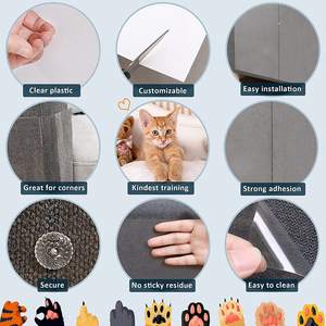 Pelindung Sofa dari Cakaran Kucing 2 Pack, Pelindung Furnitur Transparan untuk Anak Kucing, Mainan Interaktif Satu Sisi untuk Kucing, Pelindung Sofa - Product Image 3