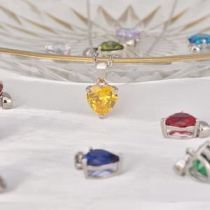 Merryshine cumpleaños Día DE LA MADRE 925 plata esterlina piedra de nacimiento collar de amor de cristal - Product Image 6