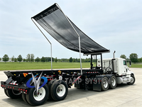 Système de bâche hydraulique à portique élévatrice à déploiement automatique, kit de bâche monté sur châssis pour camion benne à crochet pour le transport de déchets et la conformité aux normes
