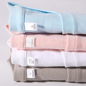 T-shirt pour homme en coton lourd de qualité supérieure, surdimensionné, épais, à épaules tombantes, sans motif - Product Image 3